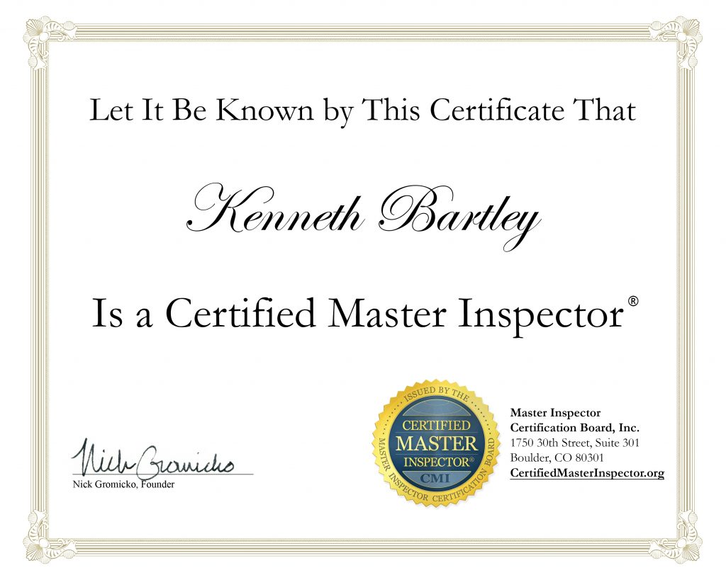 KC Bartley Certified Master Inspector